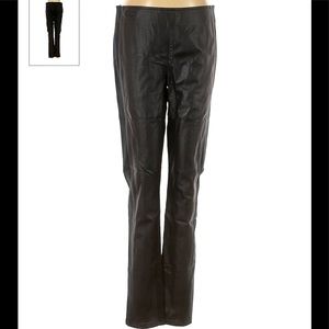 Lauren Jeans Co. faux leather front, stretch knit back pants, 8